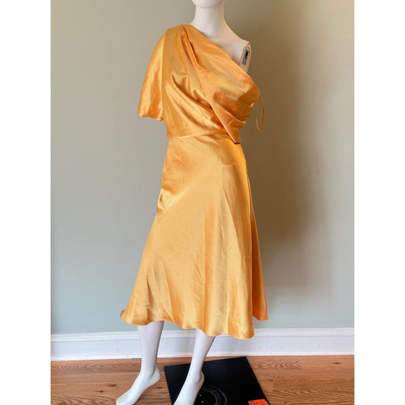 Amsale Draped Satin One-Shoulder Dress. size 2 - Picture 6 of 7